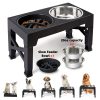 Adjustable 5-height Height-adjustable Dog Bowl, Foldable Height-adjustable Dog Bowl Stand, with Slow Food Bowl And Stainless Steel Dog Food Bowl, Suitable for Medium And Large-sized Pet Dogs And Cats