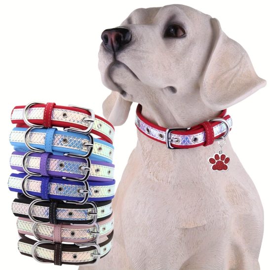 Customized 1pc of Summer New Personalized Microfiber Leather Fish Pattern Color-Blocking Pet Collar, Fashionable Adjustable Seat Belt to Prevent Suffocation, with Nameplate, Can Engrave Name And Phone Cat ID Tag