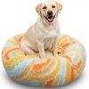Calming Soft Round Dog & Cat Bed, Donut Cuddler Warming Cozy Fluffy Plush Cushion Beds for Small Medium Sized Dog And Cat