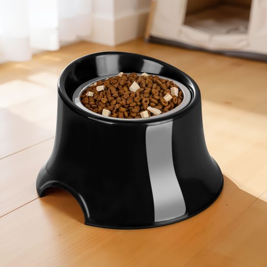 Tilted Elevated Dog Bowls Non-Slip & Non-Spill Pet Feeder with Elevated Detachable Melamine Stand, High Capacity Tilted Dog Bowl