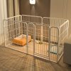 Stainless Steel Multi-Functional Indoor Dog Enclosure with Resting, Play & Potty Training Areas - Flexible Design for Smallu002FMedium Dogs, Easy Assembly, Ideal Gift for Pet Owners