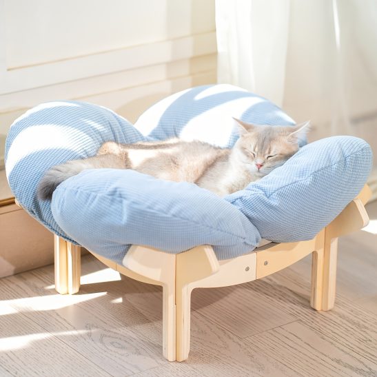 Heart-shaped High-leg Pet Sofa, Solid Wood Frame Soft Cushion, Durable And Comfortable,  Furniture for Cats And Small Dogs, Indoor Cat Relaxation And Chaise Longue, Suitable for Cats And Small Dogs, Can Be Matched with Mattress At Will